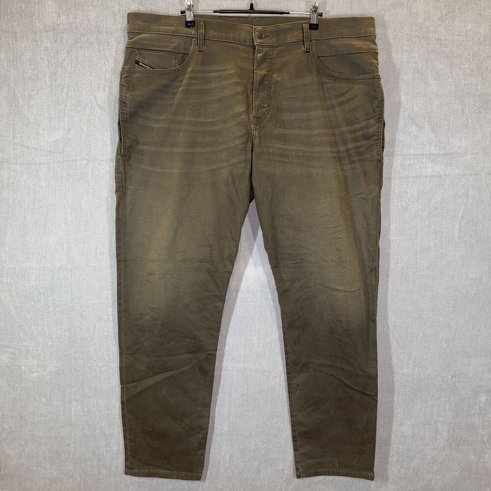 Diesel D-Fining Chino Trousers Mens W40 L32 Olive Tapered Stretch Designer